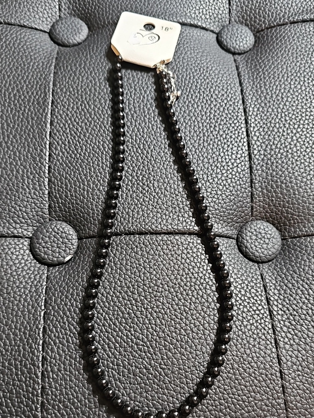 Black Faceted Bead Necklace